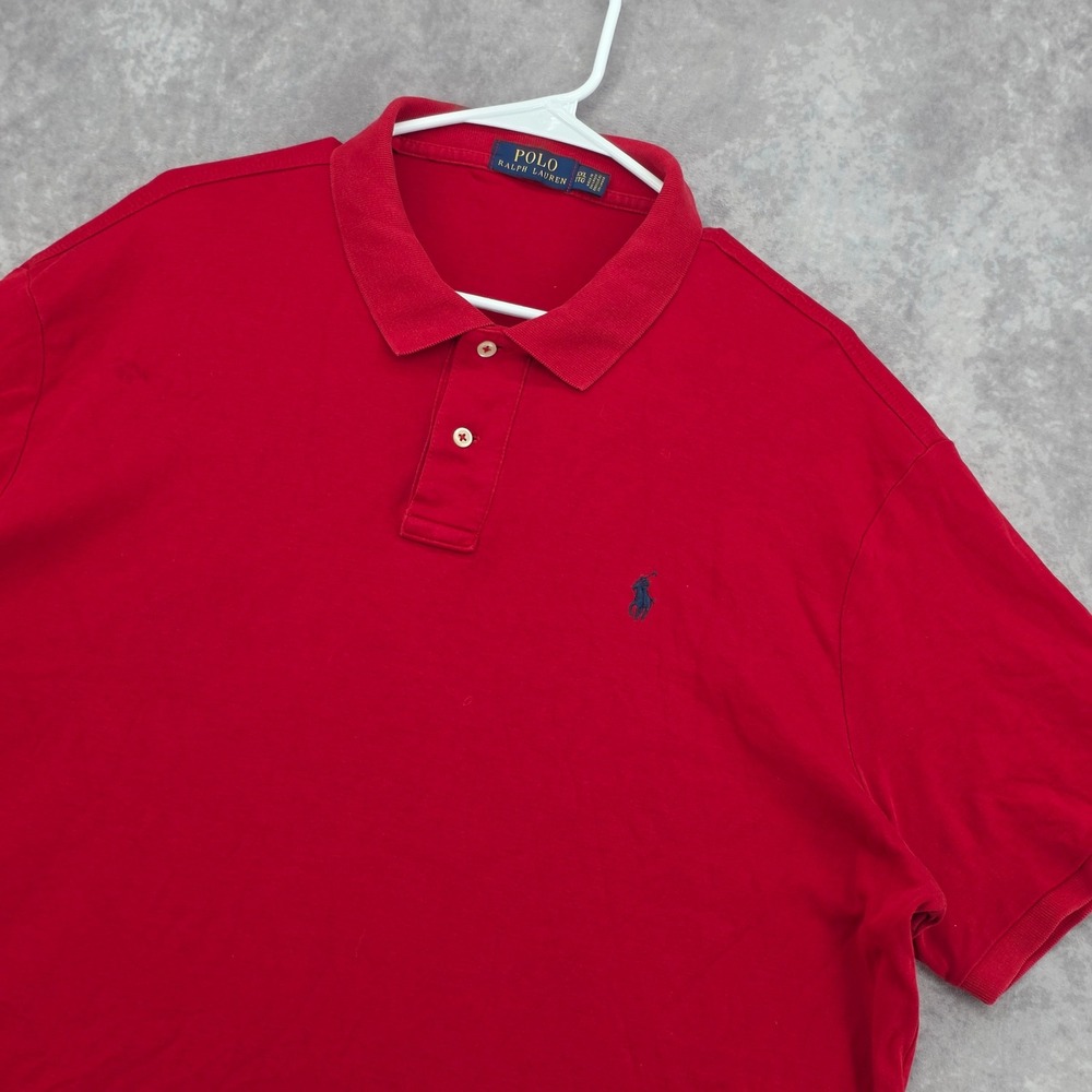 Polo Ralph Lauren Mens XXL Red Short Sleeve Classic Fit Pony Logo Polo Shirt